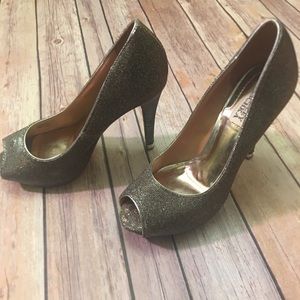 Badgley Mischka Platform Peep Toe Humbie Pumps Sz7